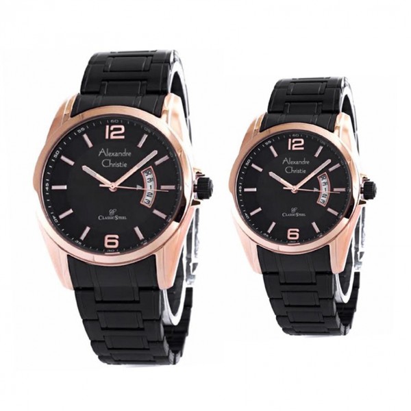 Alexandre Christie AC 8289 Rosegold Black Couple